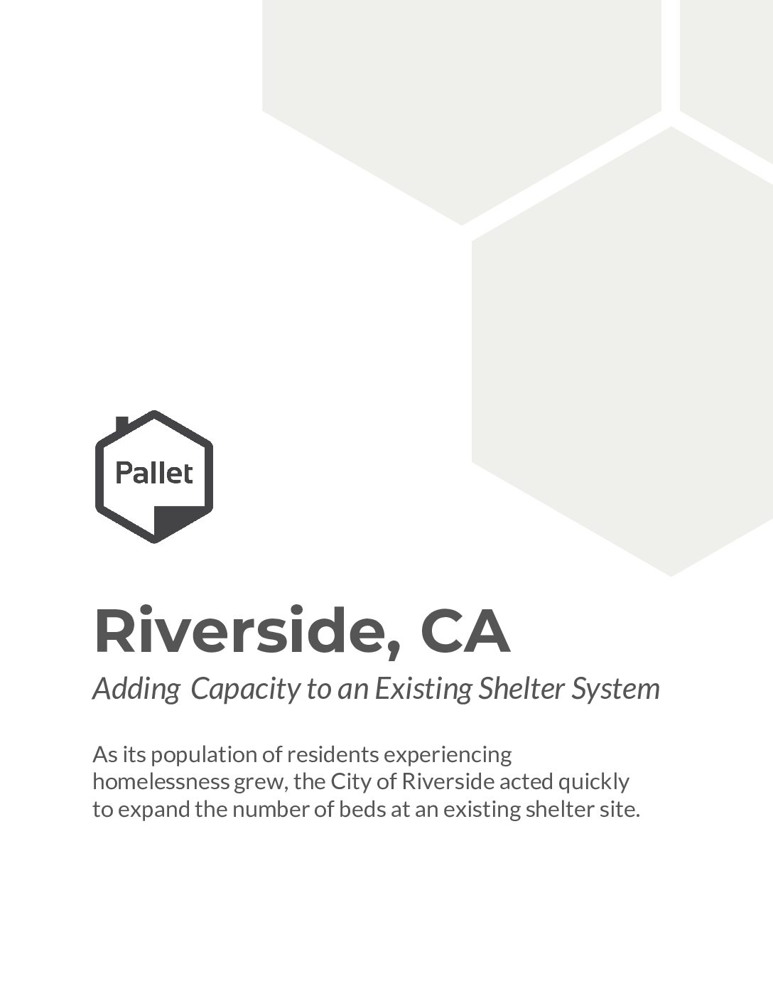 Riverside Community Shelter Village Housing Innovation Collaborative