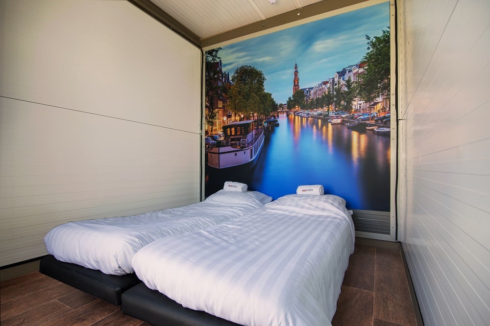 Flexotels Cabins Amsterdam Background 2persoonsbed Small 1 Housing Innovation Collaborative