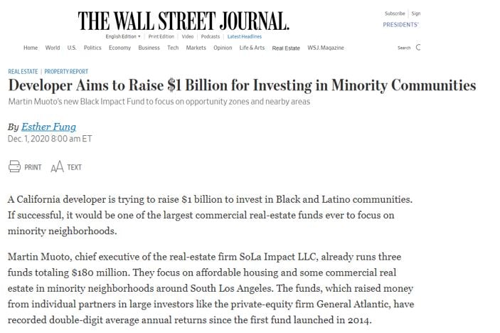 $1 Billion Real Estate Fund for Black and Brown Communities Wsj Housing Innovation Collaborative