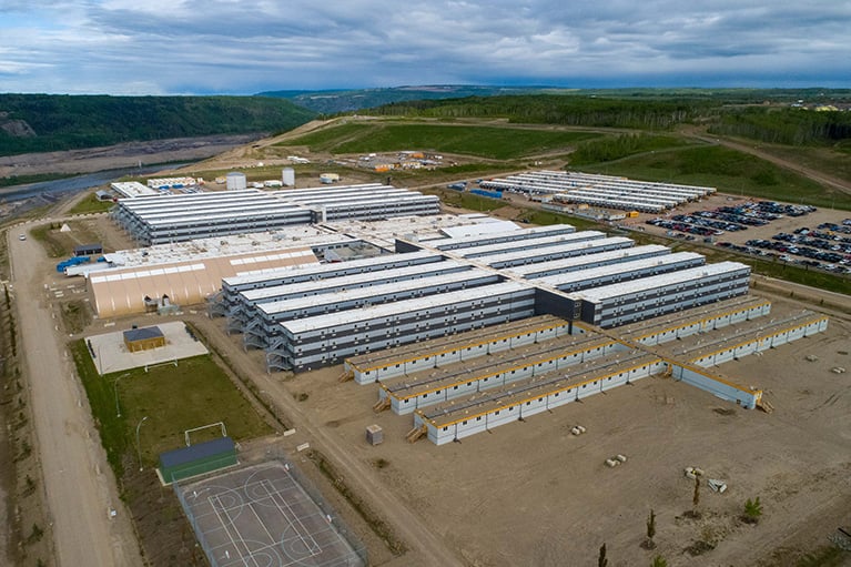 ATCO Structures & Logistics Two Rivers Lodge Aerial Article Housing Innovation Collaborative