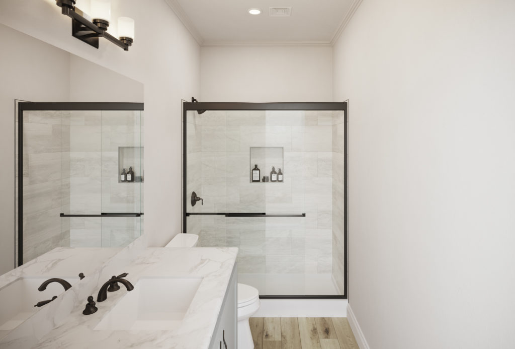 Villa H750 Shower Pan 12x24 Tile White Countertop Urban Gray Cab 2 Housing Innovation Collaborative